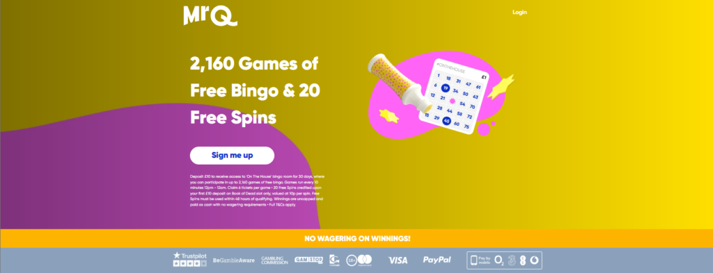 free bingo - free spins mr q casino